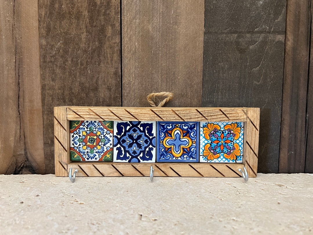 Vibrant Talavera Tile Key Holder Leash Holder Colorful Mexican Etsy