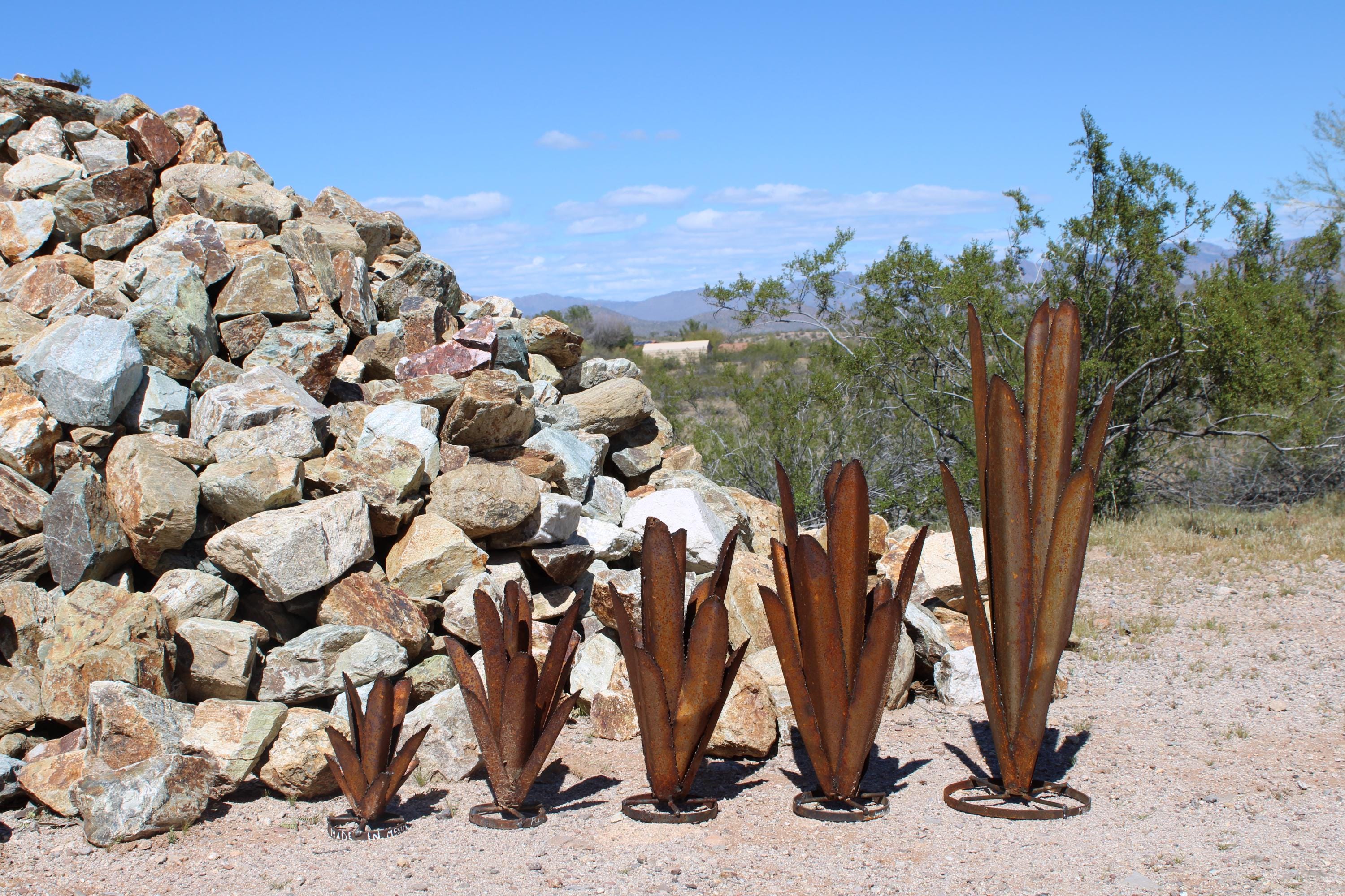 Handcrafted Rustic Metal Agave Arizona Landscape Desert Cactus