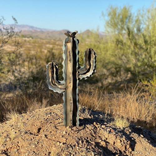Flawed Rustic Metal Agave Arizona Landscape Art Desert Cactus Etsy