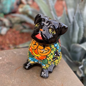 Talavera Bulldog Bunte mexikanische Tonkeramik Hand bemalt