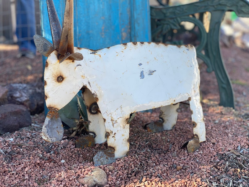 Adorable Metal Yard Art Rustic Goat Lawn Decoration Etsy