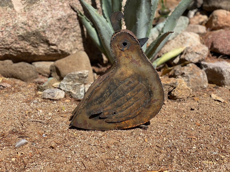 Rustic Metal Quail Metal Yard Art Desert Bird Etsy