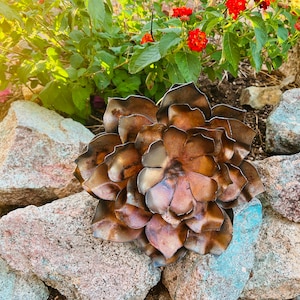 Rustic Handcrafted Metal Echeveria Artichoke Agave Lotus Wall Art