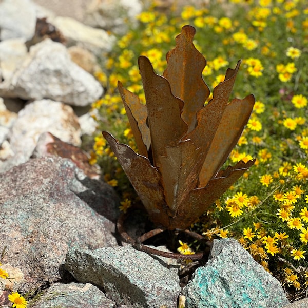 Metal Agave Yard Art Etsy