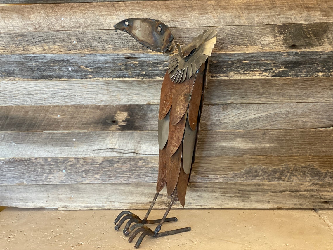Rustic Handcrafted Metal Desert Vulture Buzzard Metal Yard Art Etsy