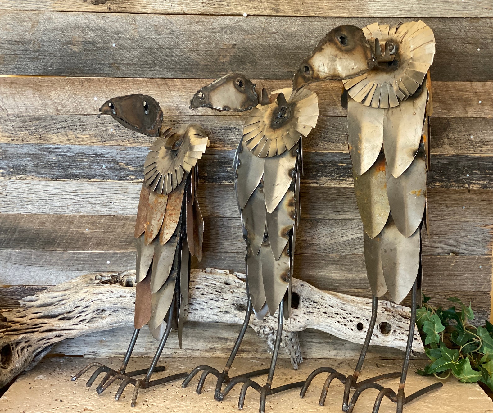 Rustic Handcrafted Metal Desert Vulture Buzzard Metal Yard Art Etsy