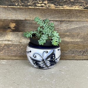 Handcrafted Talavera Fish Bowl Planter Hand Painted Flowers Clay Pot Colorful Mexican Clay Pottery