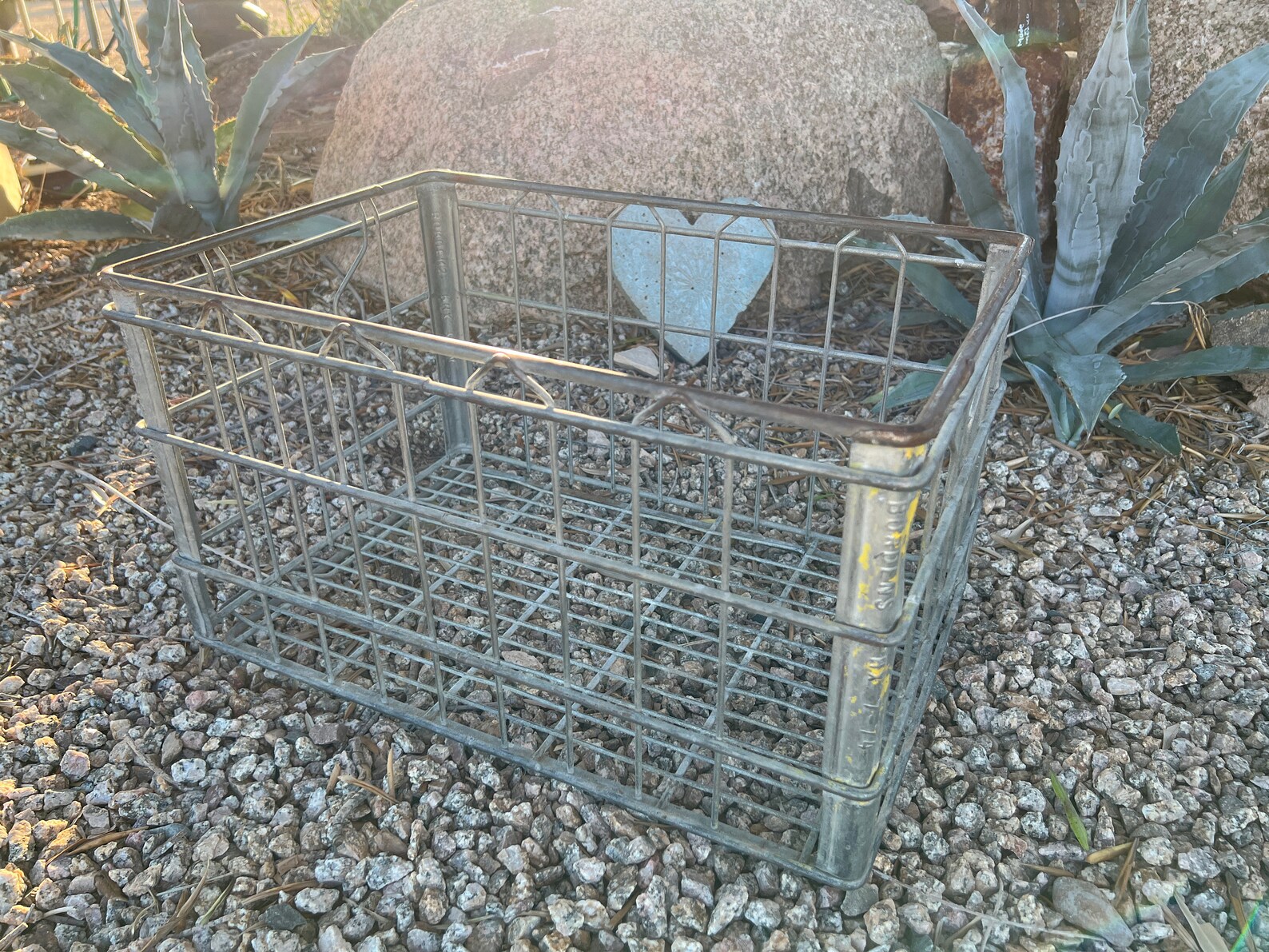 Vintage Metal Milk Crate Bordens Milk Crate Milk Crate Etsy