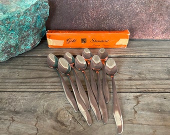 Vintage Flatware Gold Standard Atomic Starburst Retro Stainless Steel Flatware Knife Set Fork Set Spoon Set