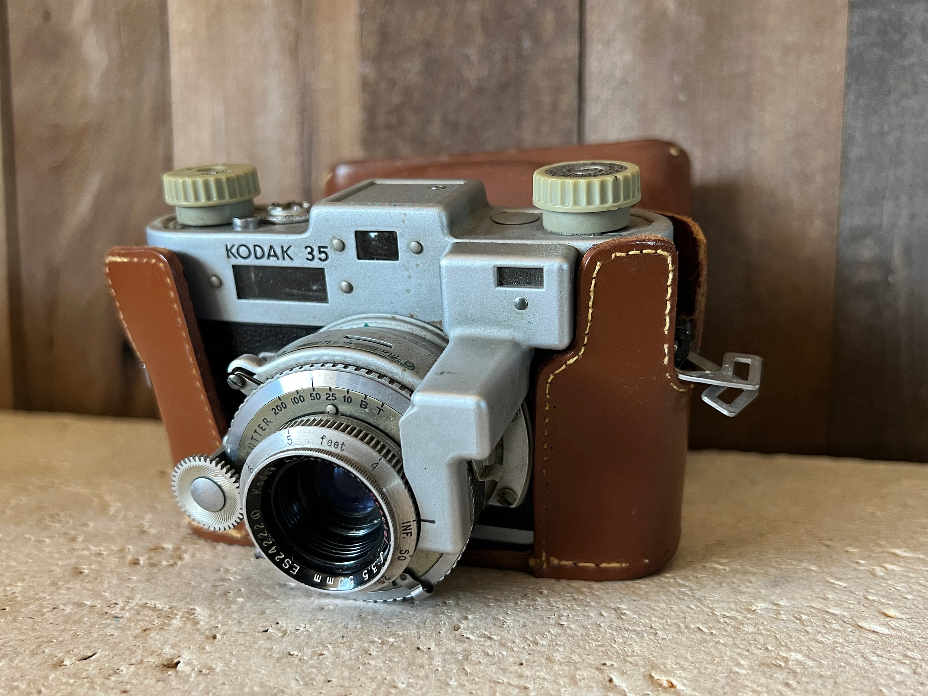 Vintage Kodak 35 Camera With Leather Case Etsy