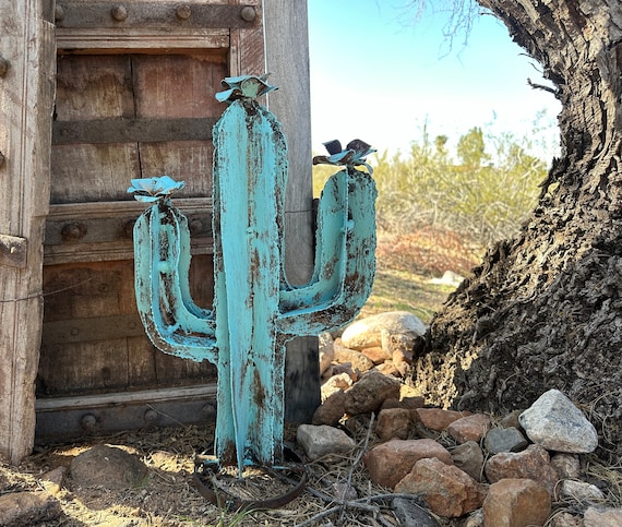 Handcrafted MINI TINY Metal Saguaro Hand Painted Cactus: Rustic Mexican  Yard Art - Etsy Israel