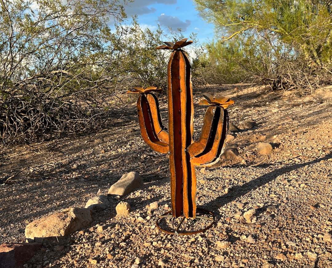 SPECIAL SALE SMALL Rustic Metal Saguaro Cactus Mexican Metal Etsy