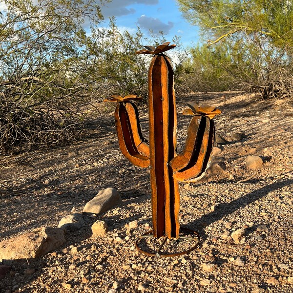 Cactus Metal Yard Art Etsy