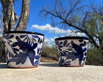 Handcrafted Clay Talavera Style Planter MINI SMALL Pot Colorful Hand Painted Mexican Pottery