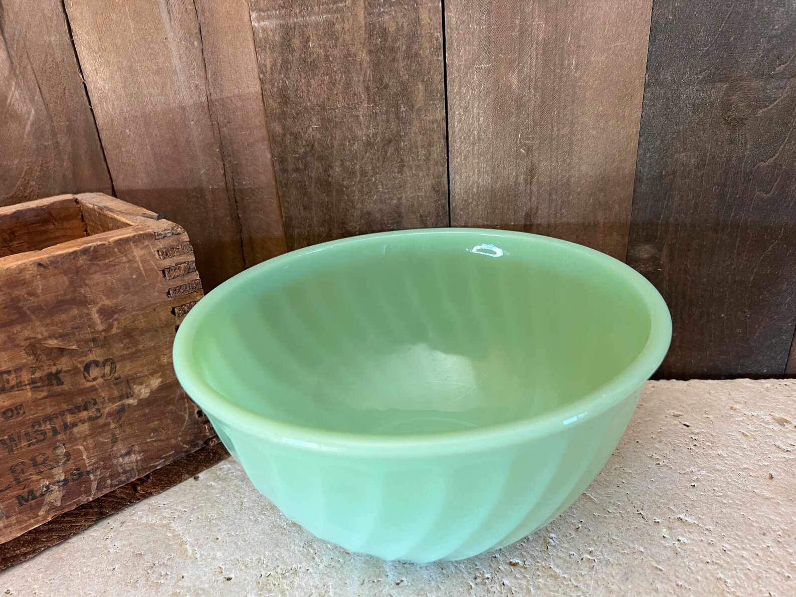 Vintage Unmarked Jadeite Mixing Bowl Etsy