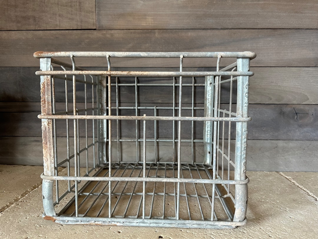 Vintage Metal Milk Crate Bordens Milk Crate Carnation Milk Crate Etsy