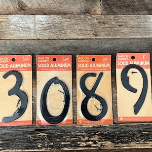 Vintage Nail On Solid Aluminum Metal House Numbers Mailbox Numbers