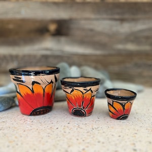 Set of 3 Tiny Talavera Pots: Handcrafted Mexican Pottery Planter