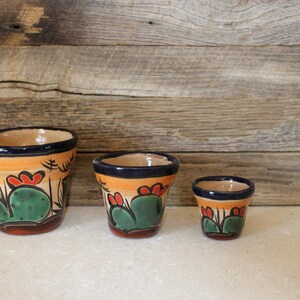 TINY Talavera Pottery Pots (Set of 3): Hand-Painted Mexican Succulent Planters