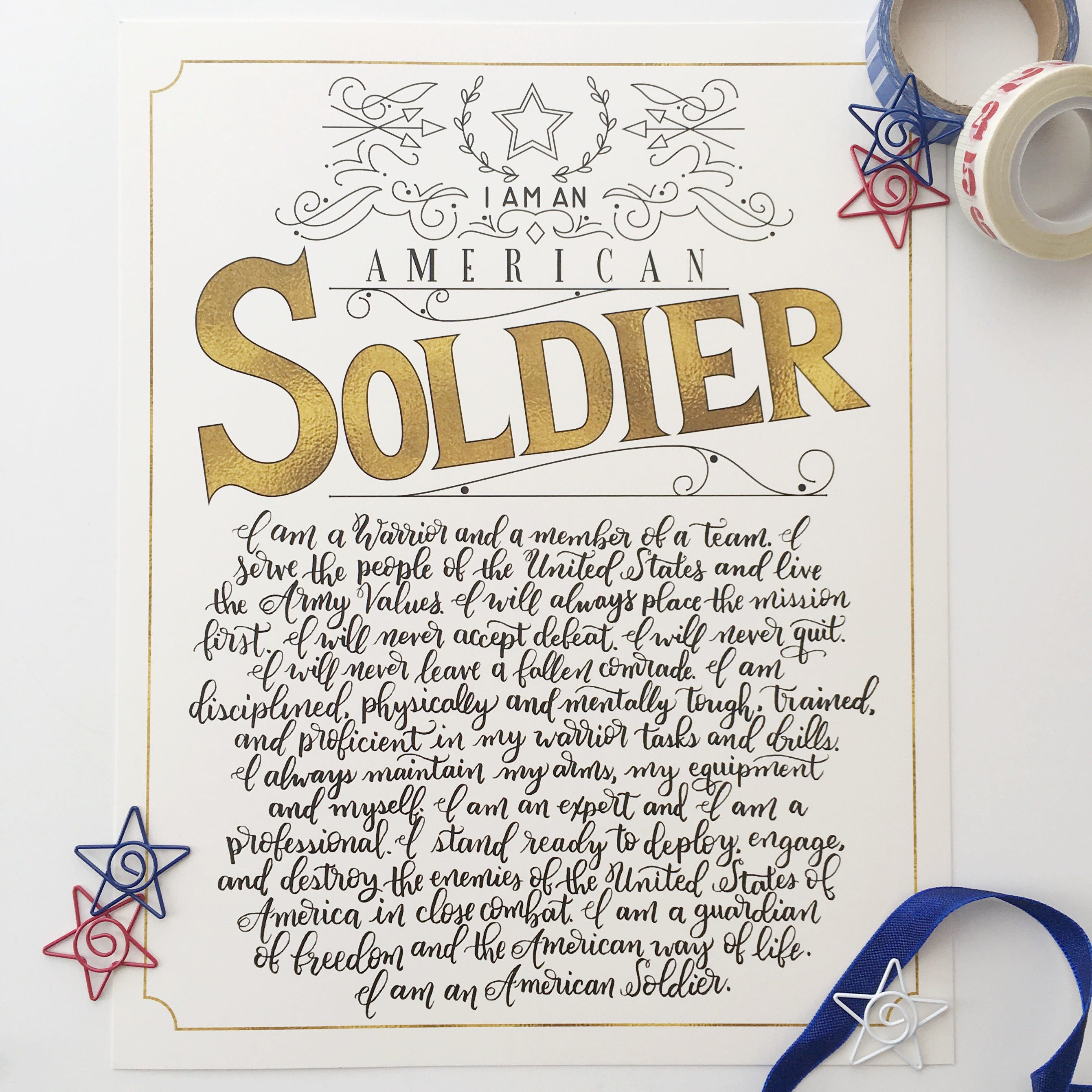 Soldier's Creed Etsy