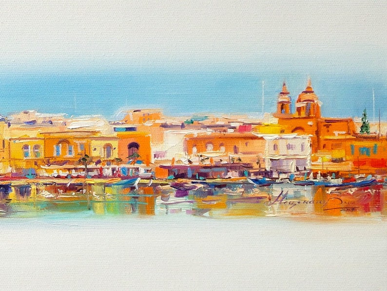 Malta painting Interior painting Malta Oil painting Bright Etsy