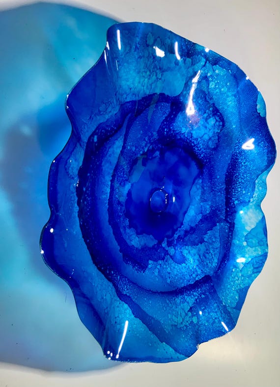 Recycled Plastic Ocean Flower Wall Art: Coastal Blue Decor, Todd Lynd