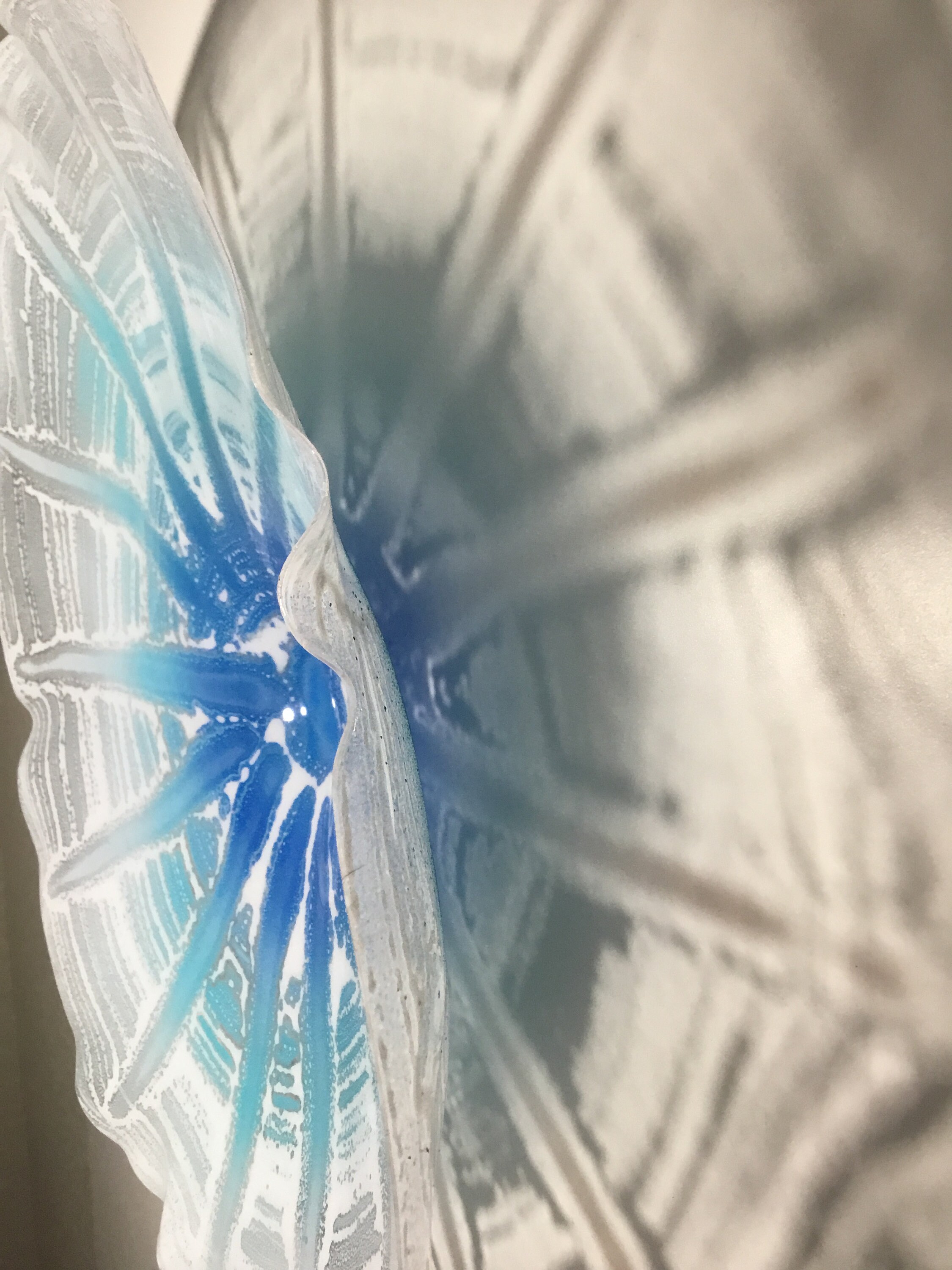 Extra large wall sculpture aqua marine blue/white 20 eco-friendly