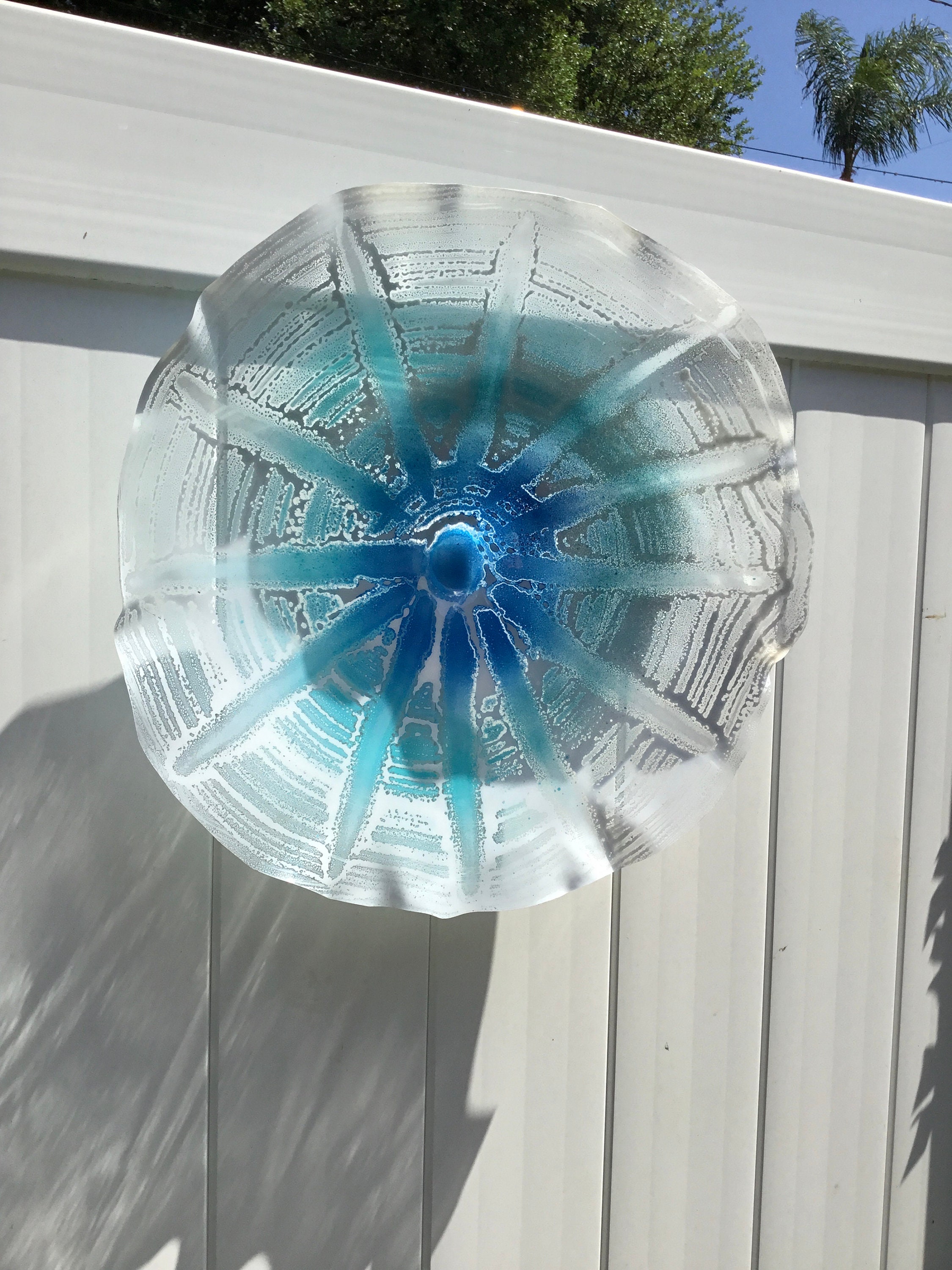 Extra large wall sculpture aqua marine blue/white 20 eco-friendly