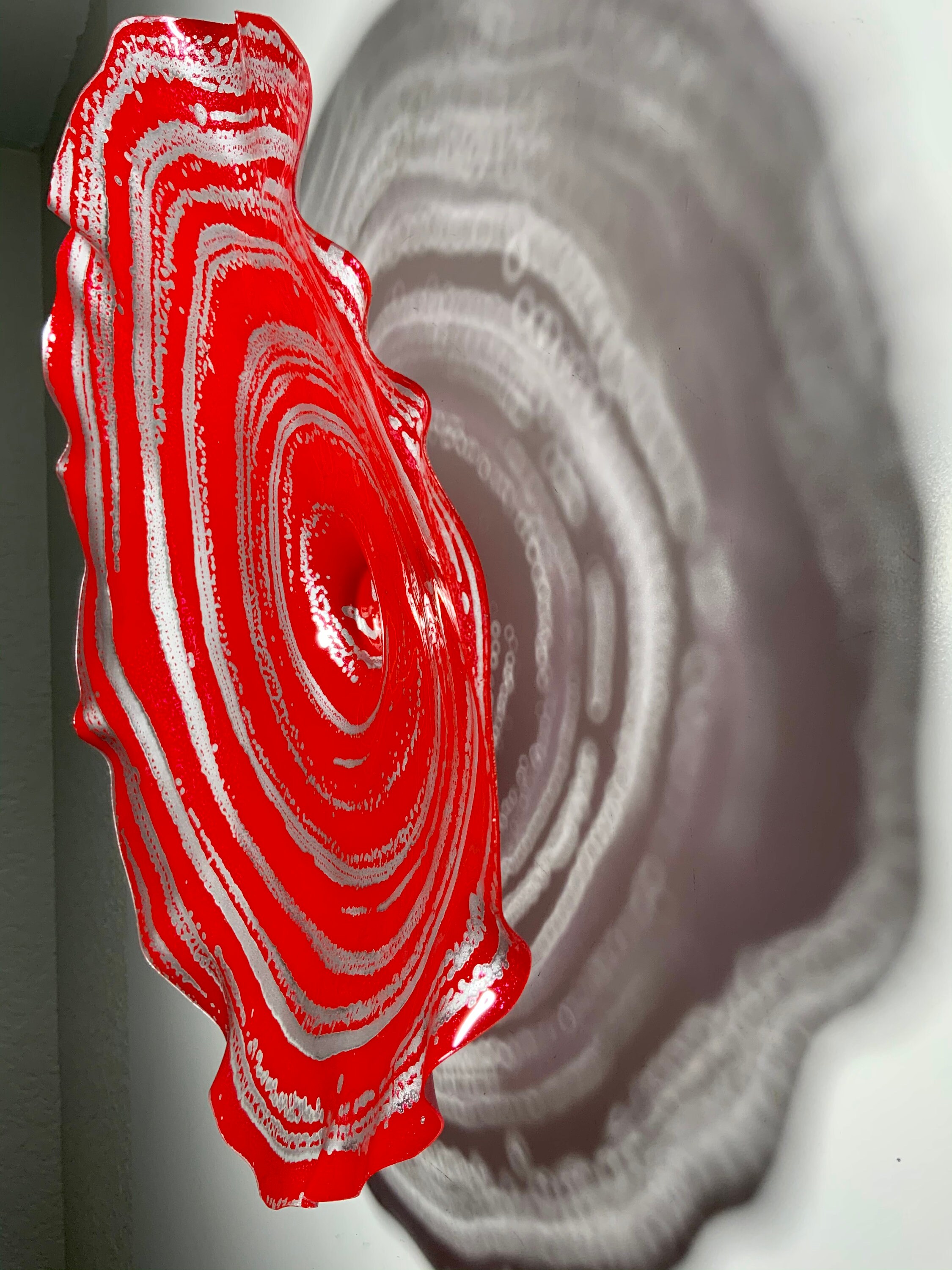 Wandblume Skulptur Kunst rot/silber Wirbel 15 | Etsy