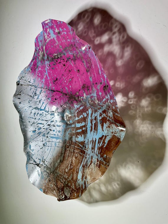 Medium Wall Flower Art in Pink & Silver - Eco-Friendly Handcrafted Decor