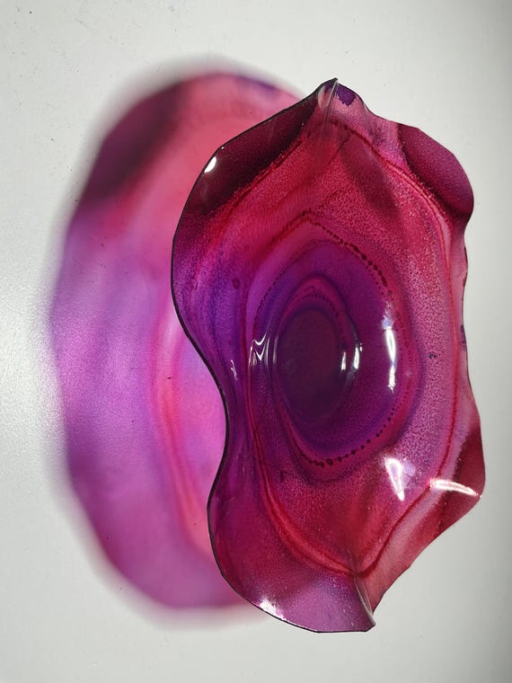 Fuchsia, pink Recycled Polymer Wall Flower Art –  5-6 Inch (Glass Look)
