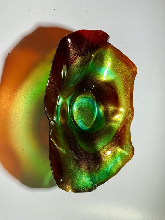 Handmade 5” Copper Wall Flower | Earth Tones in Brown & Green | Upcycled Plastic Home Decor