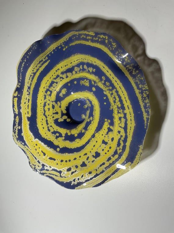 Recycled Plastic Wall Flower: yellow & purple Eco-Friendly Art- looks like glass