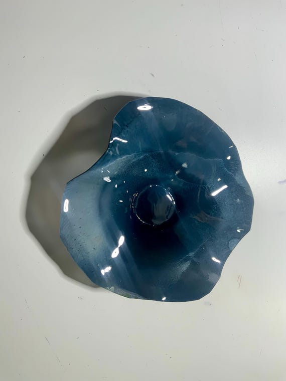 Recycled PET Wall Flower: Dark Gray Sustainable Home Decor, 5"/handmade kitchen art