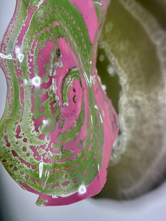 Unique Green & Pink Wallflower - Eco-Friendly Extra Small Decor Made from Recycled Plastic