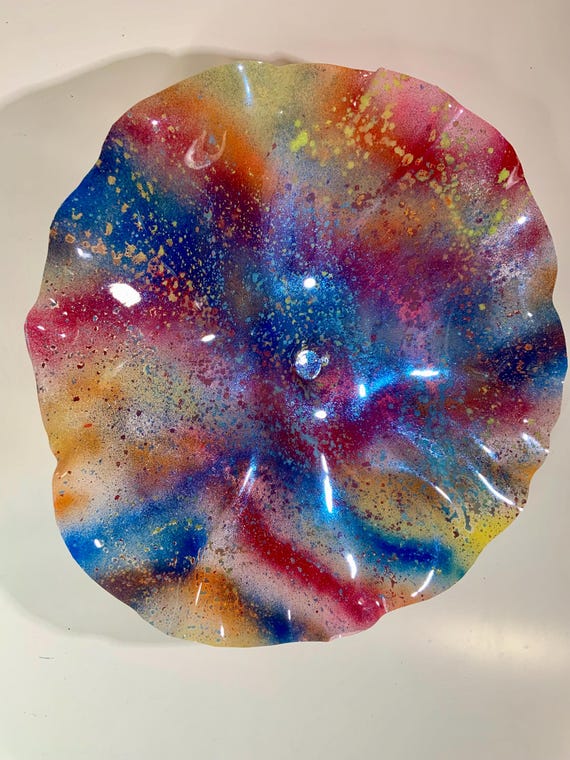 XXL Recycled Plastic Wall Flower: Blue, Yellow, Red Home Decor