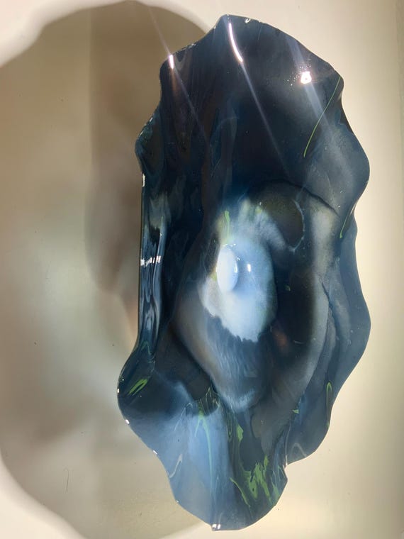 Recycled Plastic Wall Flower Sculpture: Black & White Modern Decor