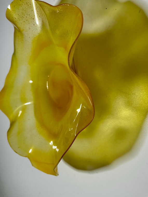 Yellow 6” Wall Flower Decor | Eco-Friendly Recycled Plastic- looks like glass