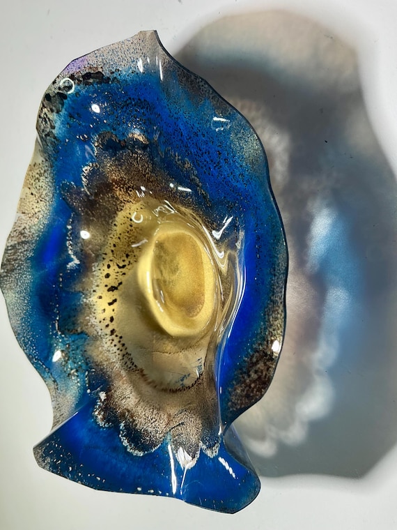 Blue & gold 5” Wall Flower Decor | Eco-Friendly Recycled Plastic