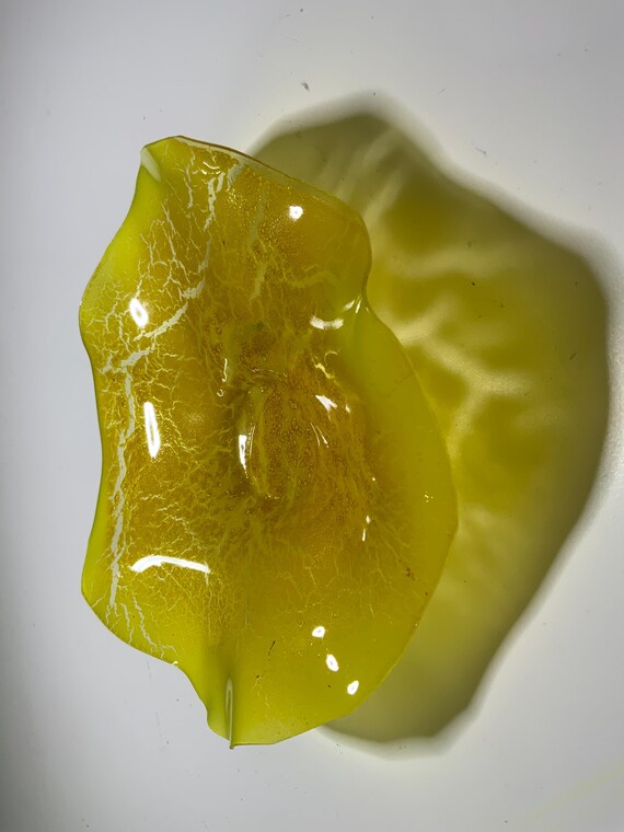 Eco-Friendly saffron yellow Wall Flower: neutral handmade home decor Recycled PET Art/looks like glass