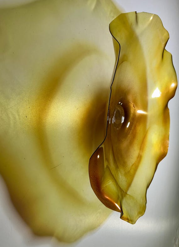 Majestic Amber Wallflower Art | 12" Recycled Plastic Decoration | Great for Home & Commercial Use