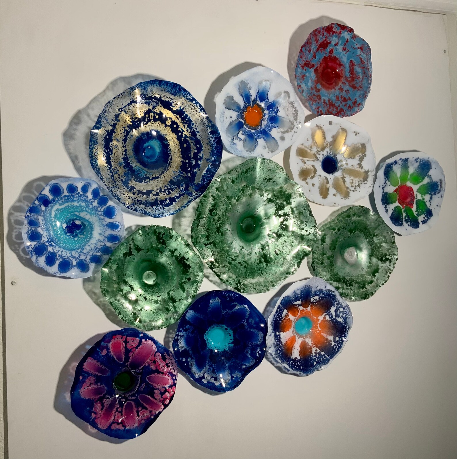 Metallic Green/silver Wall Hanging Set 3 Handmade Durable Etsy