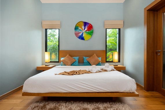 Giant colorful wall art XX Large 24” handmade eco-friendly polymer- rainbow of colors home decor/looks like glass/lightweight easy to hang