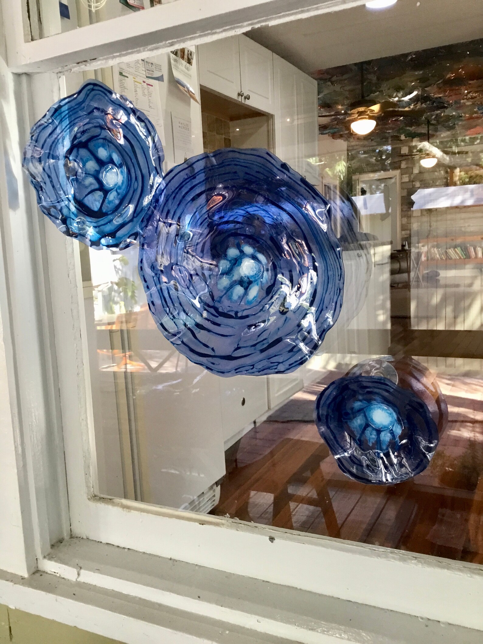 Translucent Cobalt Blue custom wall flower sculpture | Etsy