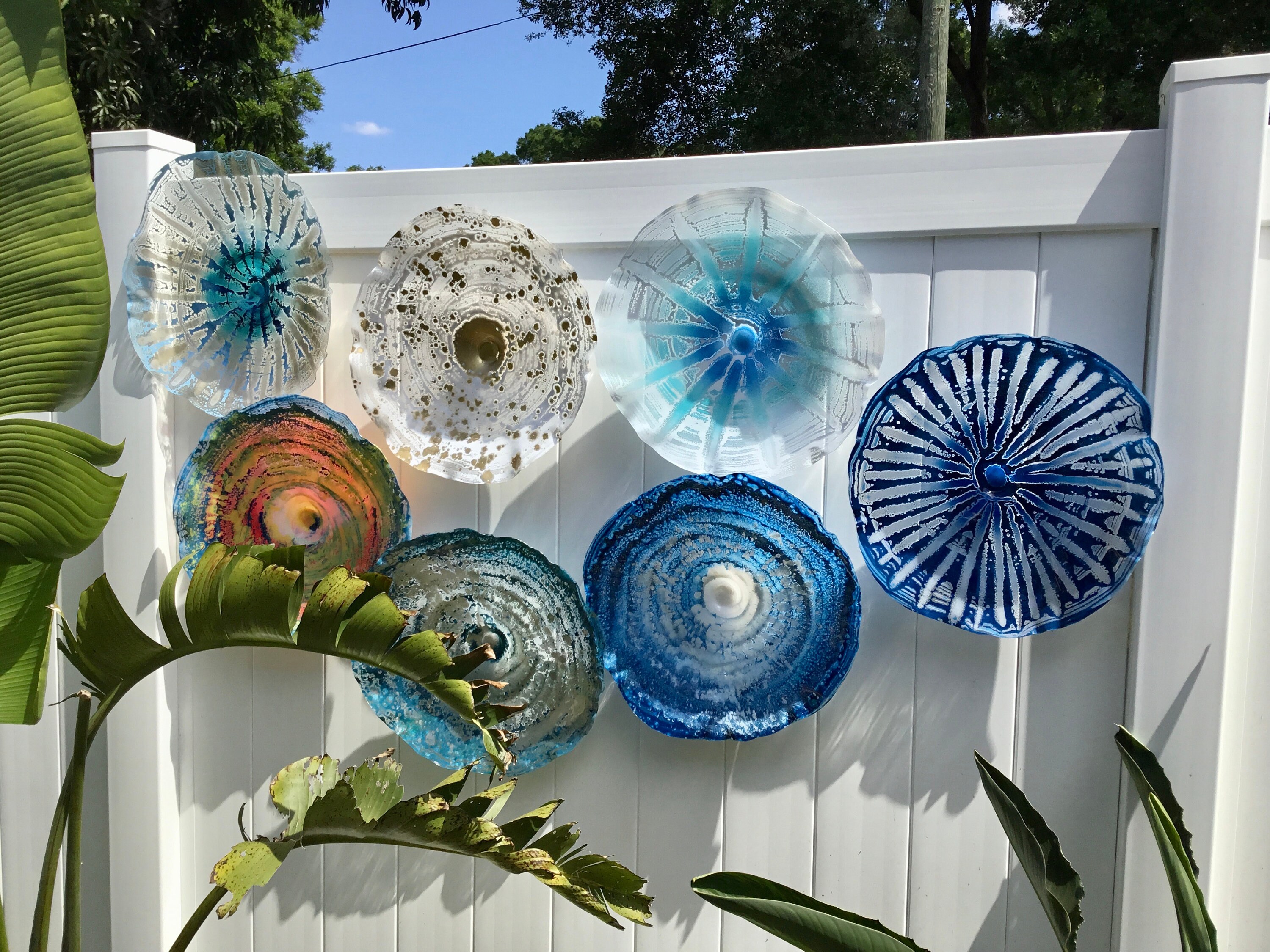 Extra Large Wall Sculpture Aqua Marine Blue white 20 Eco friendly 