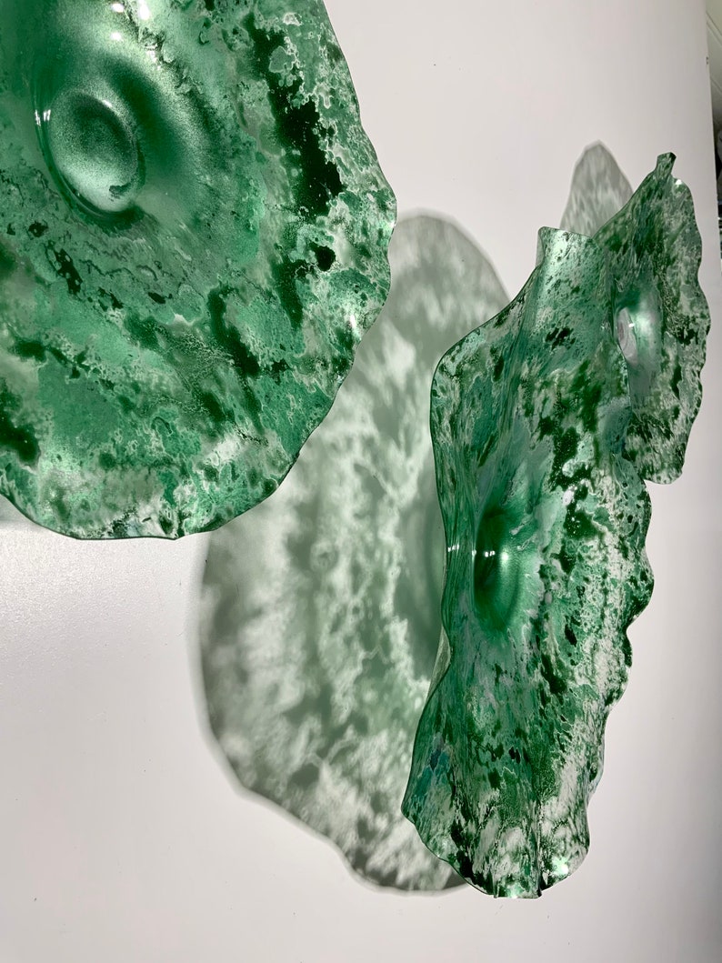 Metallic Green/silver Wall Hanging Set 3 Handmade Durable Etsy