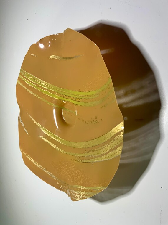 Handmade Recycled Plastic Wall Flower: Gold & Beige Ocean Art Decor handmade outdoor art