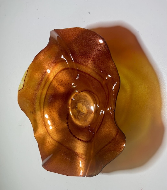 Metallic orange 6” Wall Flower Decor | Eco-Friendly Recycled Plastic