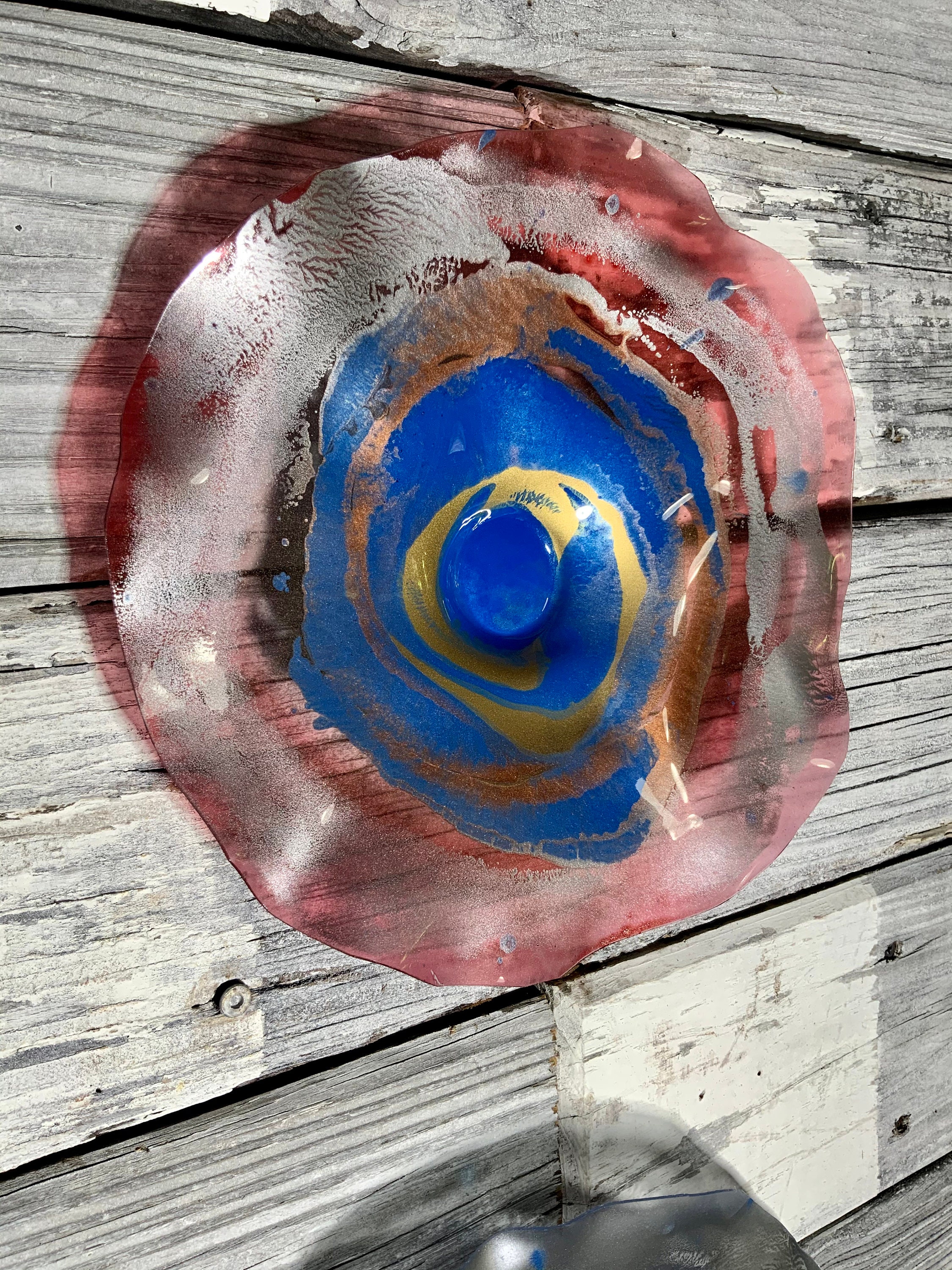 Pink/gold/silver/blue wall flower 9 handmade eco friendly Etsy