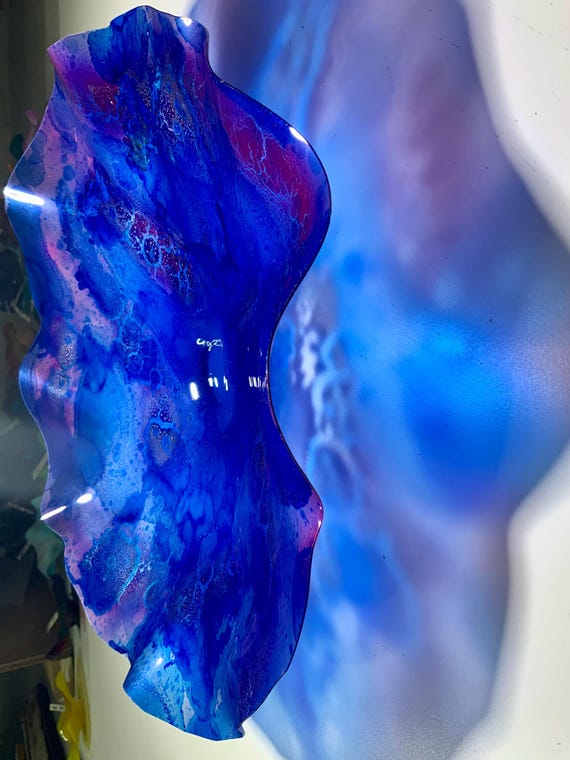 15-Inch Burgundy Wallflower Decor - Elegant Glass-Look Design/handmade recycled plastic